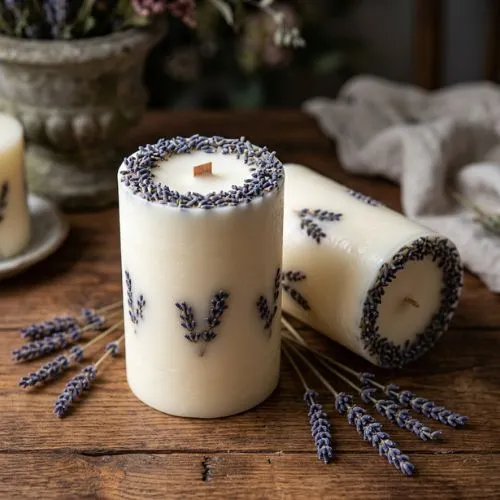 velas con flores