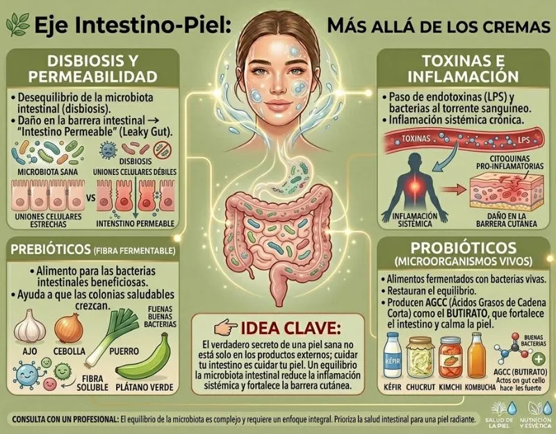 Nutrición para una Piel Radiante y el eje Intestino-Piel