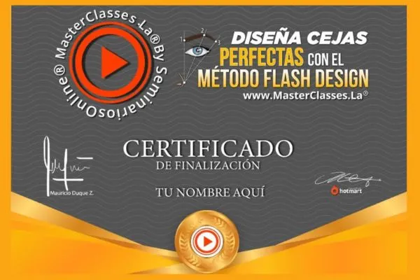 Curso genial DISEÑA CEJAS PERFECTAS CON EL MÉTODO FLASH DESIGN 11 certificado de disena cejas perfectas flash designer