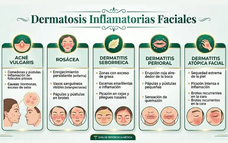 Clasificacion de la dermatosis inflamatoria de las Enfermedades cutáneas de la cara 
