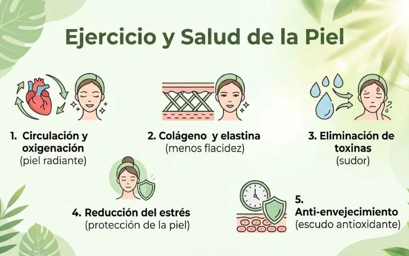 ejercicio y una piel radiante