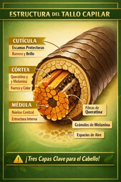 Infograma del Estructura del tallo capilar