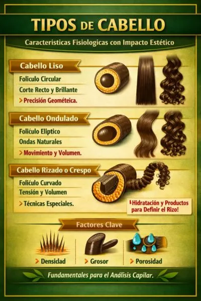 Infograma de los tipos de cabello
