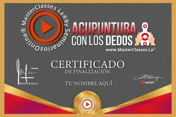 certificado del curso acupuntura con dedosa