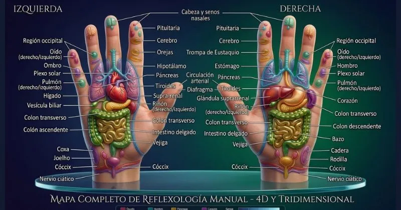 mapeo Reflexología podal y manual