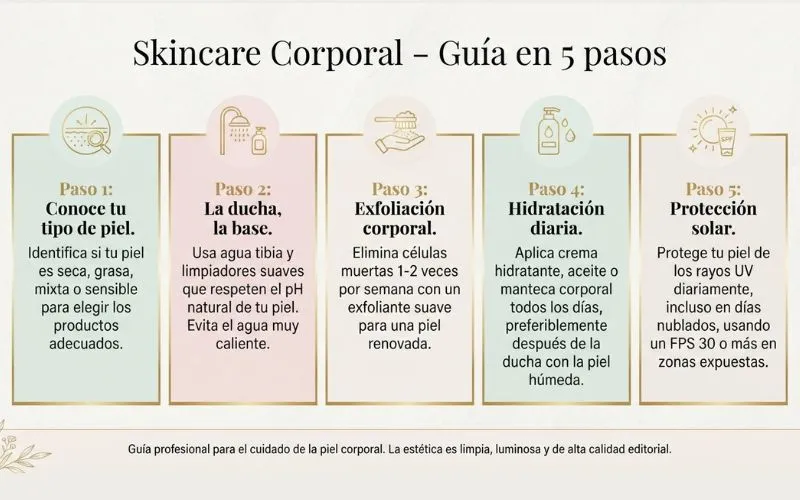 Los 5 pasos de Skincare corporal