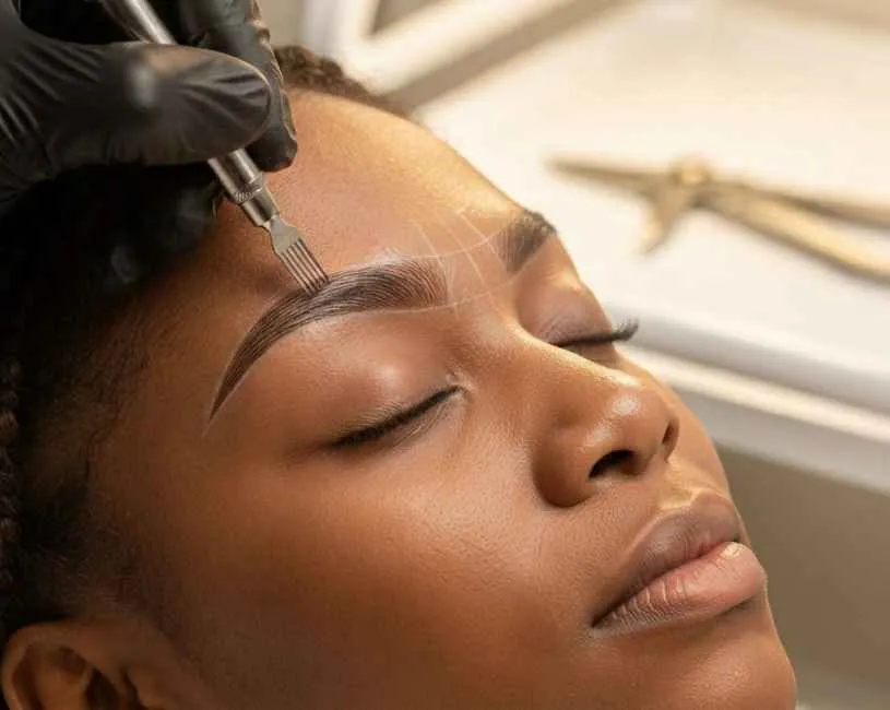 Técnicas de mejora en cejas con microblanding