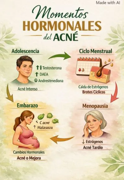 momentos hormonales del acné